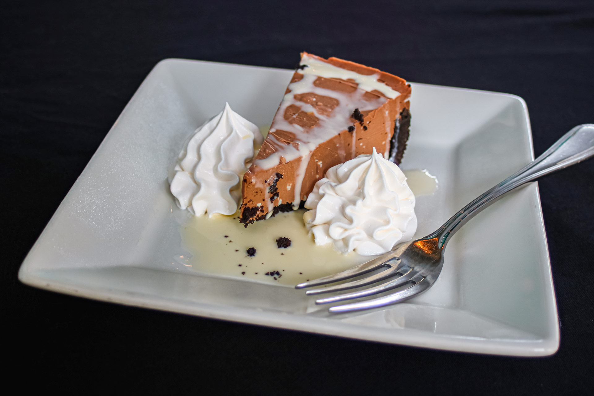 chocolate pie and whipped cream