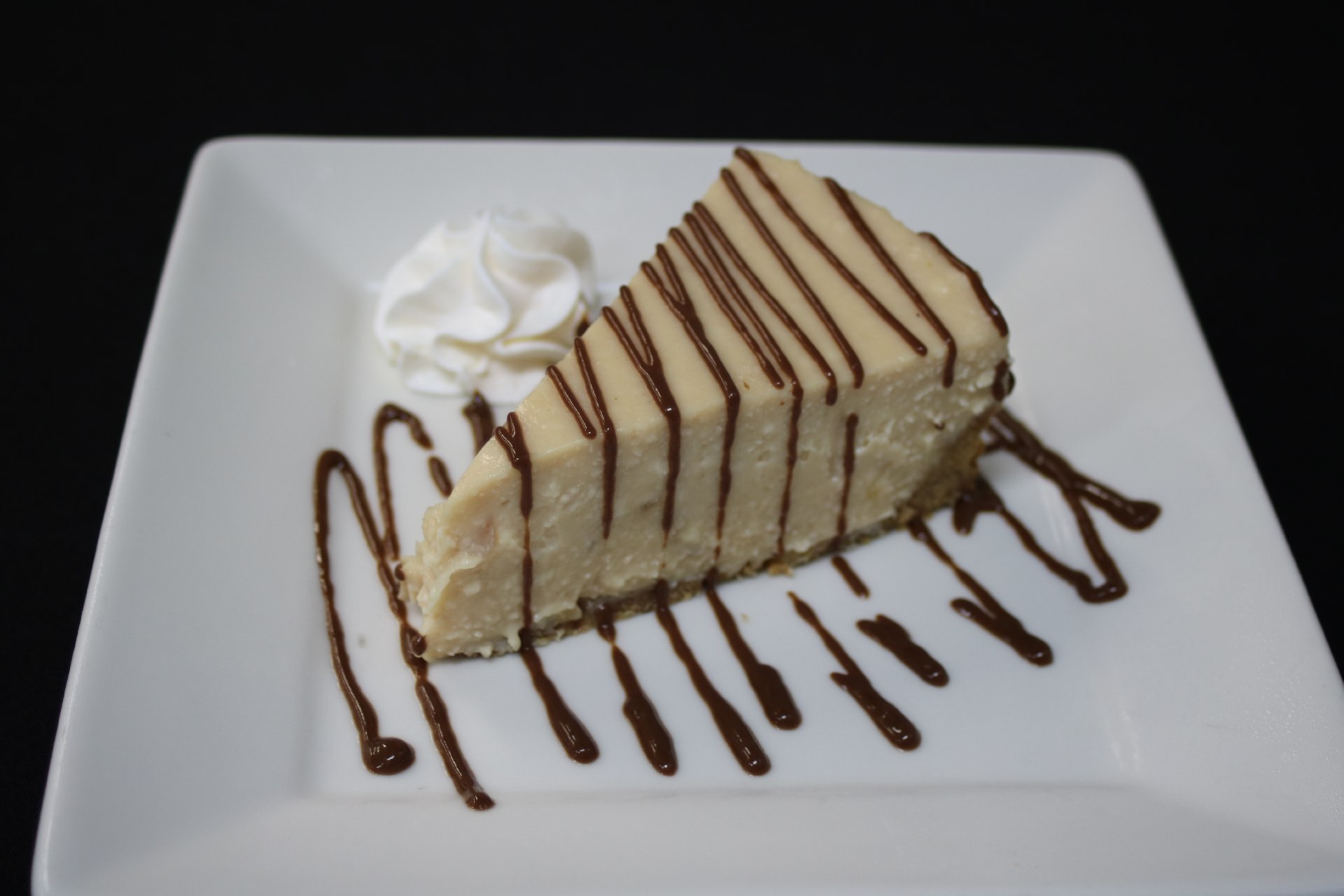peanut butter pie and chocolate drizzle